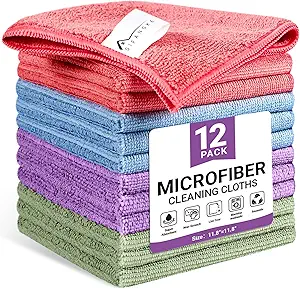 Microfiber Cleaning Cloth, 12 Pack Assorted colour
