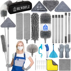 Microfiber Duster Kit 27pcs with 30 to 100 Inches Extension Pole